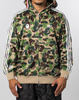 X Bape Shark Track Hoodie Jacket - Crew Green