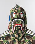 X Bape Shark Track Hoodie Jacket - Crew Green