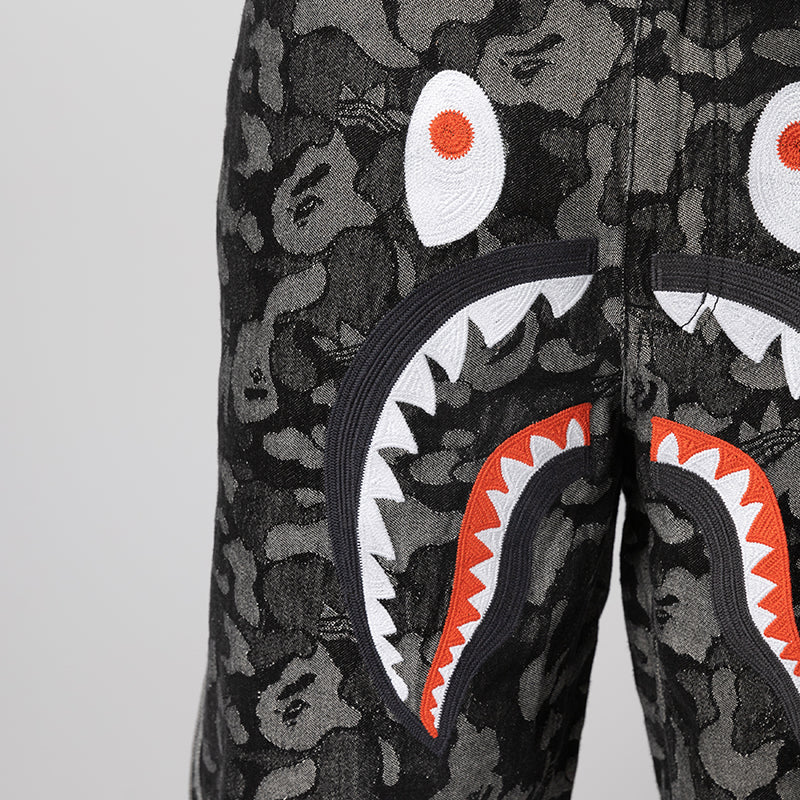 X Bape Shark Denim Jort - Black