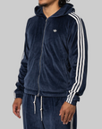 X Wales Bonner Velour Track Jacket - Collegiate Navy