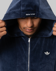 X Wales Bonner Velour Track Jacket - Collegiate Navy