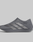 Grey 3d printed adidas slip on shoe with tonal three stripes