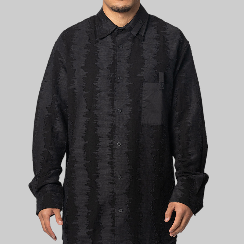 Deco Stitch Long Sleeve Shirt - Black