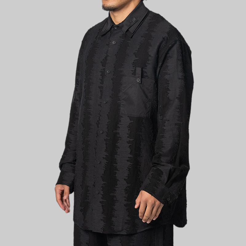 Deco Stitch Long Sleeve Shirt - Black