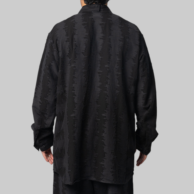 Deco Stitch Long Sleeve Shirt - Black