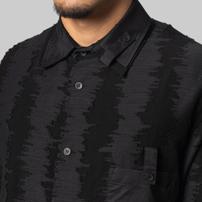 Deco Stitch Long Sleeve Shirt - Black