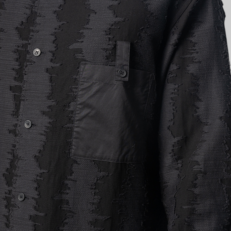 Deco Stitch Long Sleeve Shirt - Black