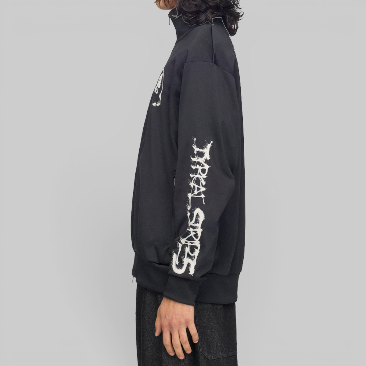 X CHITO Graphic Nylon Track Top - Black
