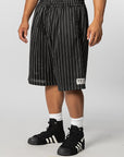 Mesh Pinstripe Short - Black