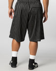Mesh Pinstripe Short - Black