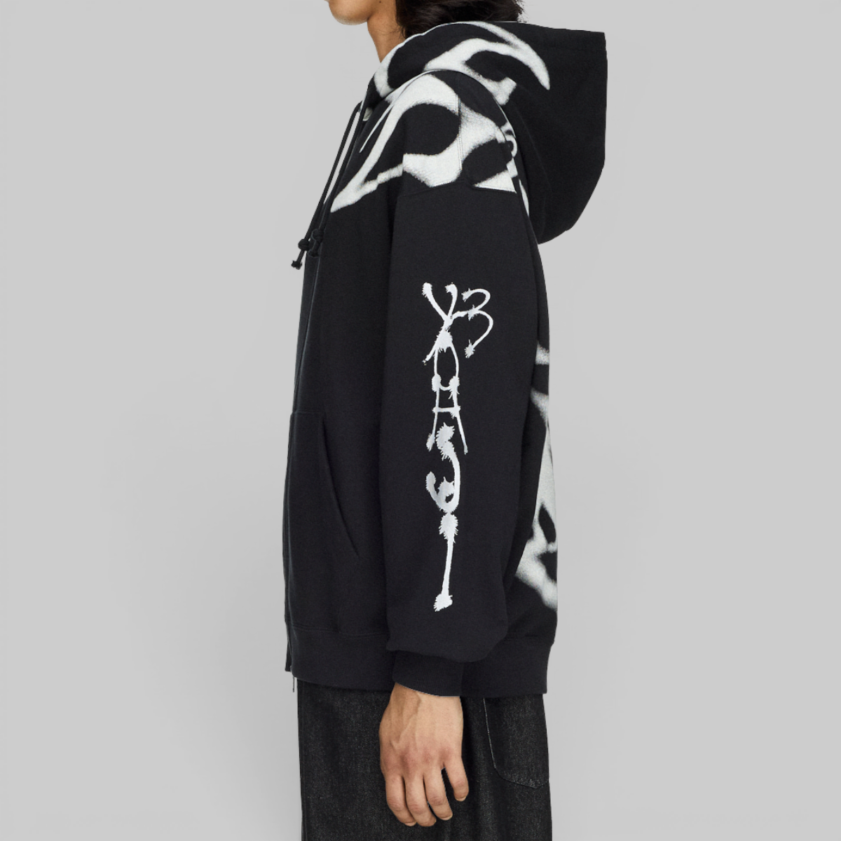 X CHITO Graphic Zip Hoodie - Black