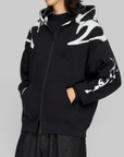 X CHITO Graphic Zip Hoodie - Black