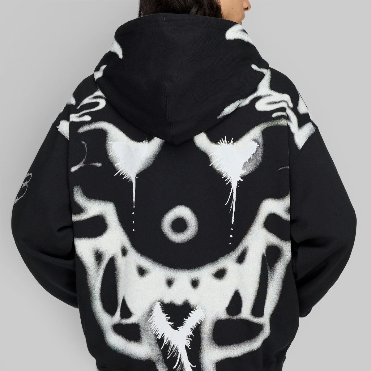 X CHITO Graphic Zip Hoodie - Black