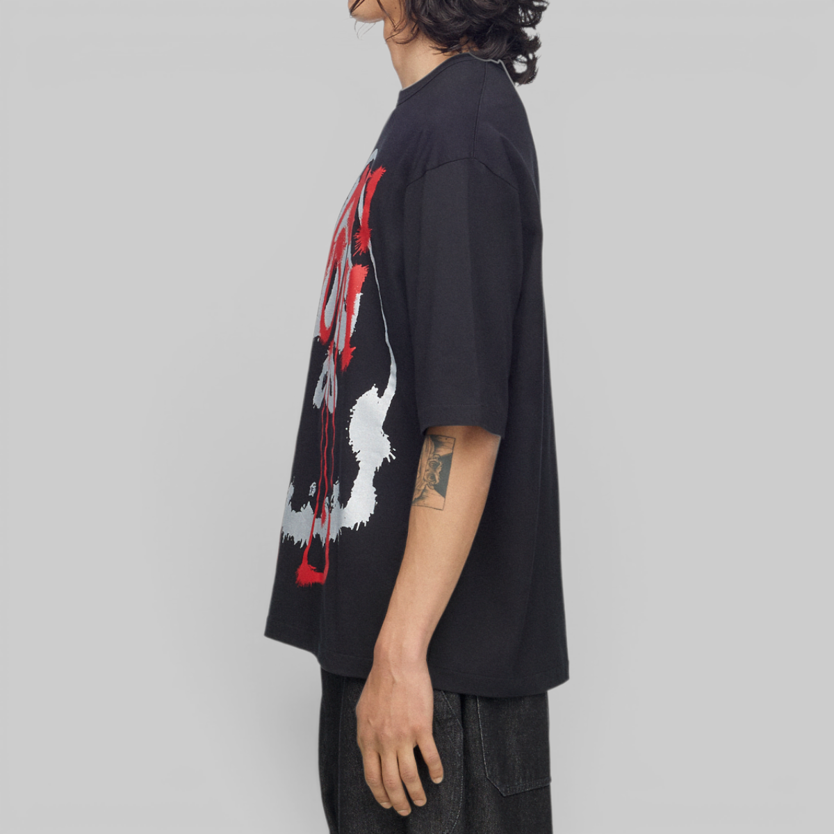 X CHITO Skull Graphic T-Shirt - Black