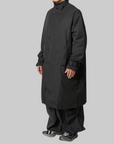 Spun Nylon Cabban Coat - Black