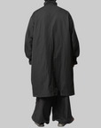 Spun Nylon Cabban Coat - Black