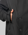 Spun Nylon Cabban Coat - Black