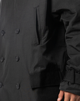 Spun Nylon Cabban Coat - Black