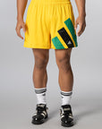 Brain Dead Disney Football Shorts - Bold Gold