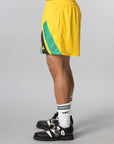 Brain Dead Disney Football Shorts - Bold Gold