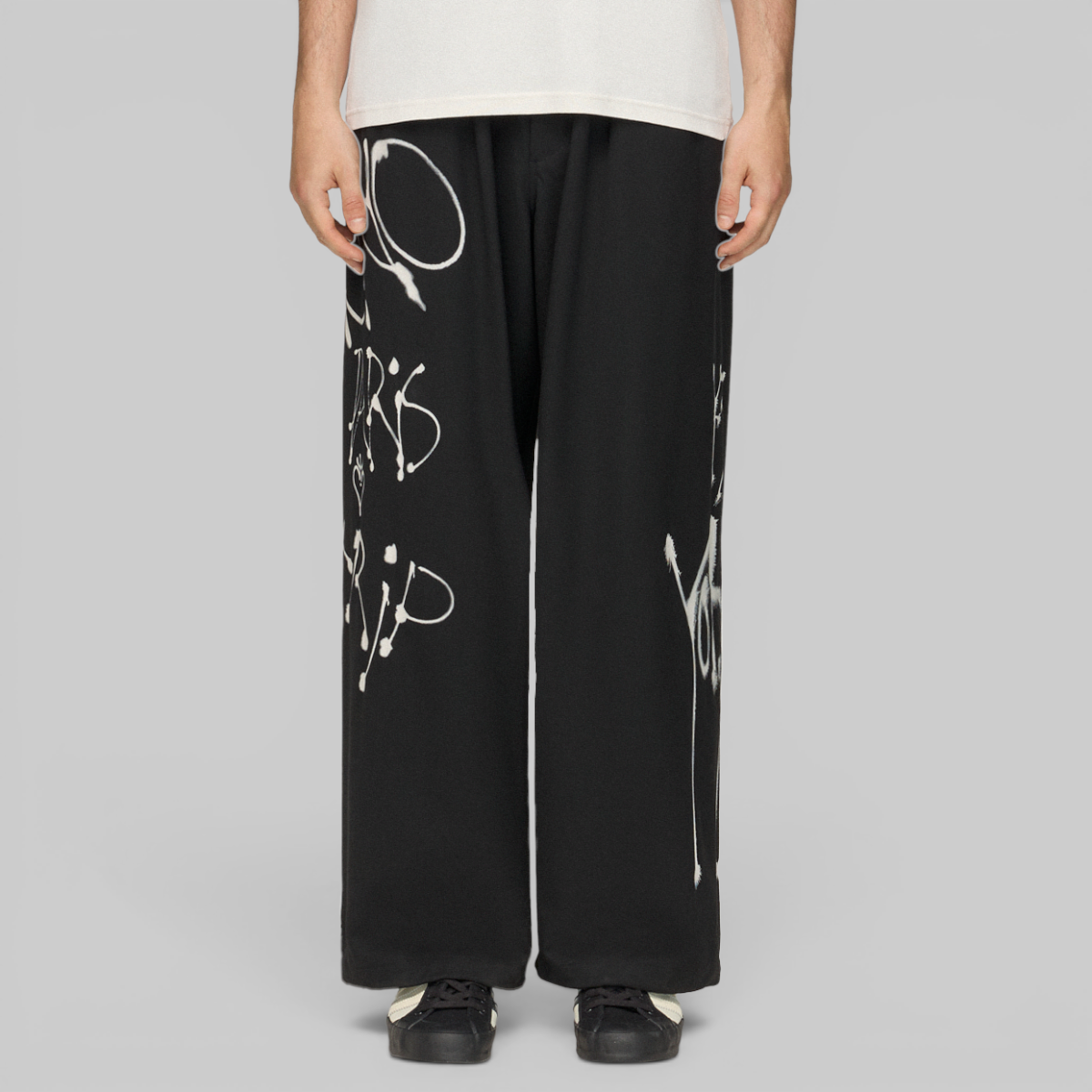 X CHITO Graphic Wool Wide Pant - Black