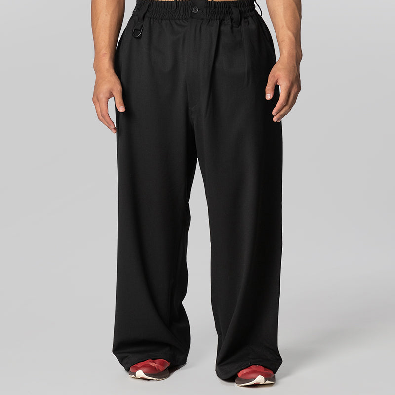 Wool Straight Leg Pant - Black