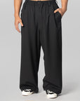 Wool Straight Leg Pant - Black