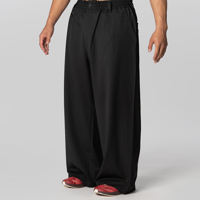 Wool Straight Leg Pant - Black