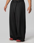 Wool Straight Leg Pant - Black