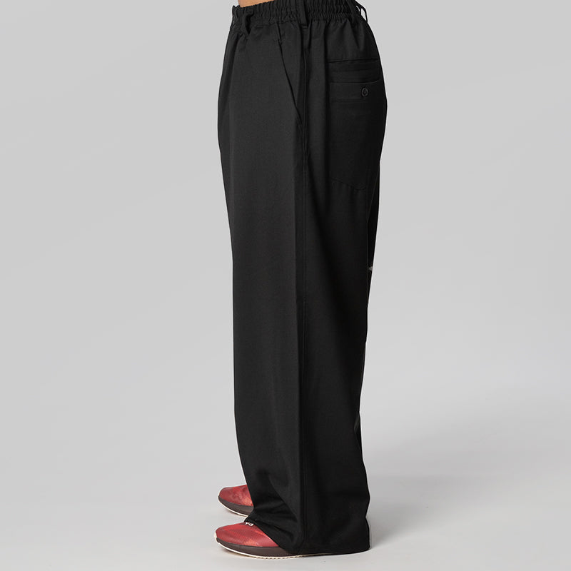 Wool Straight Leg Pant - Black