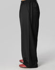 Wool Straight Leg Pant - Black