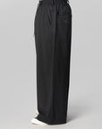 Wool Straight Leg Pant - Black