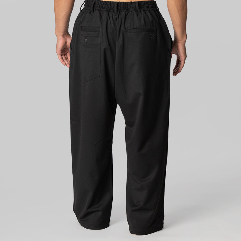 Wool Straight Leg Pant - Black