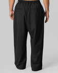 Wool Straight Leg Pant - Black