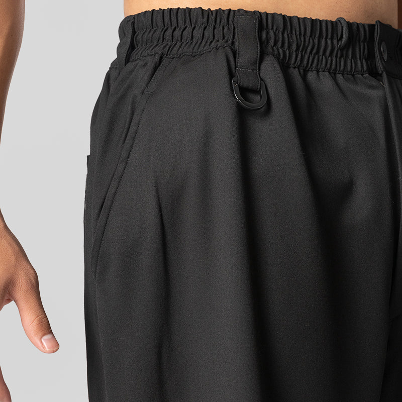 Wool Straight Leg Pant - Black
