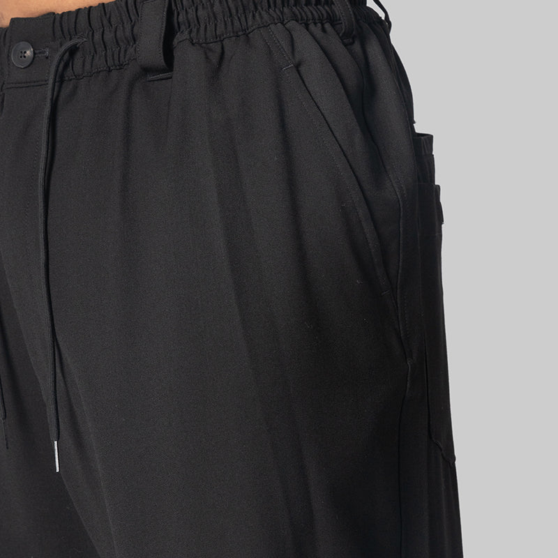 Wool Straight Leg Pant - Black