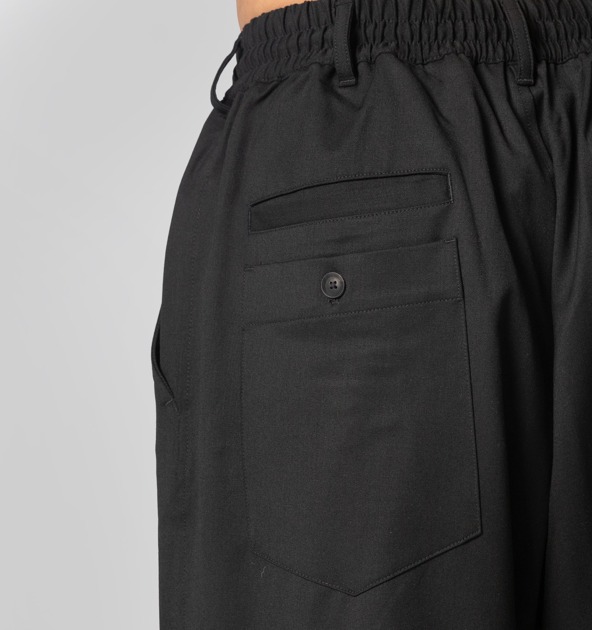 Wool Straight Leg Pant - Black