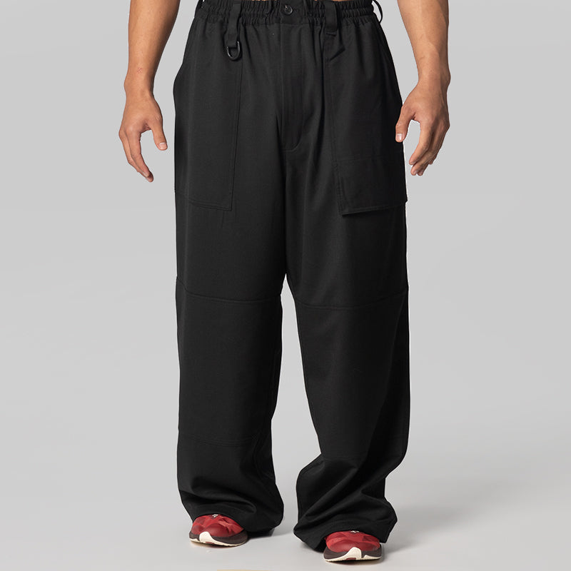 Wool Wide Pant - Black