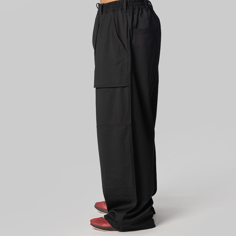 Wool Wide Pant - Black
