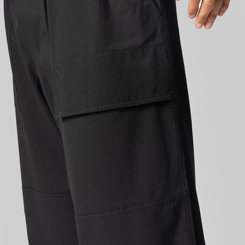 Wool Wide Pant - Black
