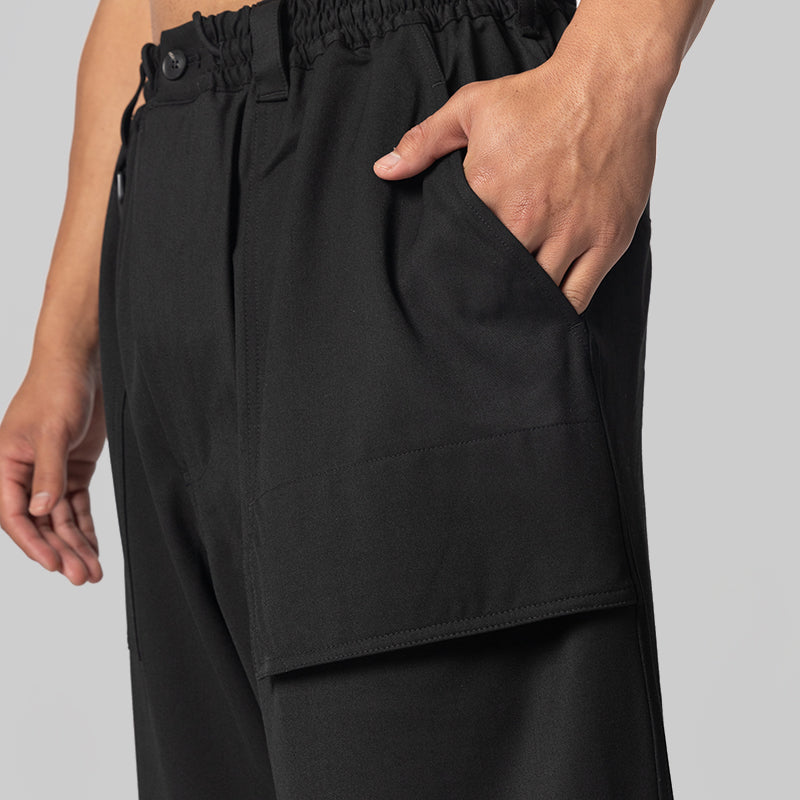 Wool Wide Pant - Black