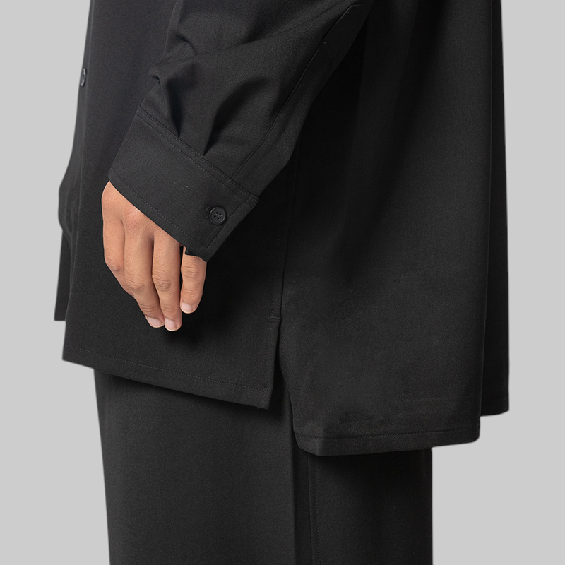Wool Adaptive Overshirt - Black