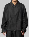 Denim Blouson Jacket - Black