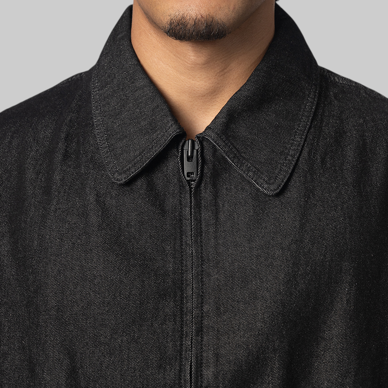 Denim Blouson Jacket - Black