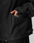 Denim Blouson Jacket - Black