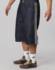 Firebird Adicolour Mid-Rise Straight Leg Jort - Indigo Denim