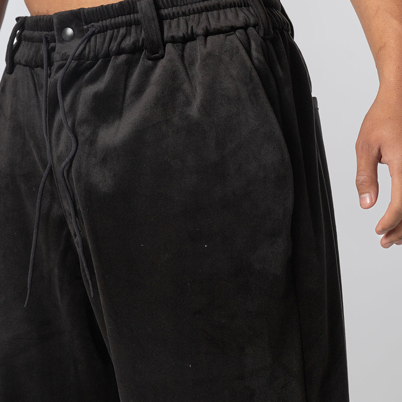 Velvet Corduroy Track Pant - Black