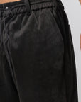 Velvet Corduroy Track Pant - Black
