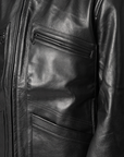 Leather Blouson Jacket - Black