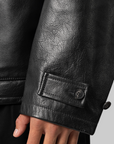 Leather Blouson Jacket - Black